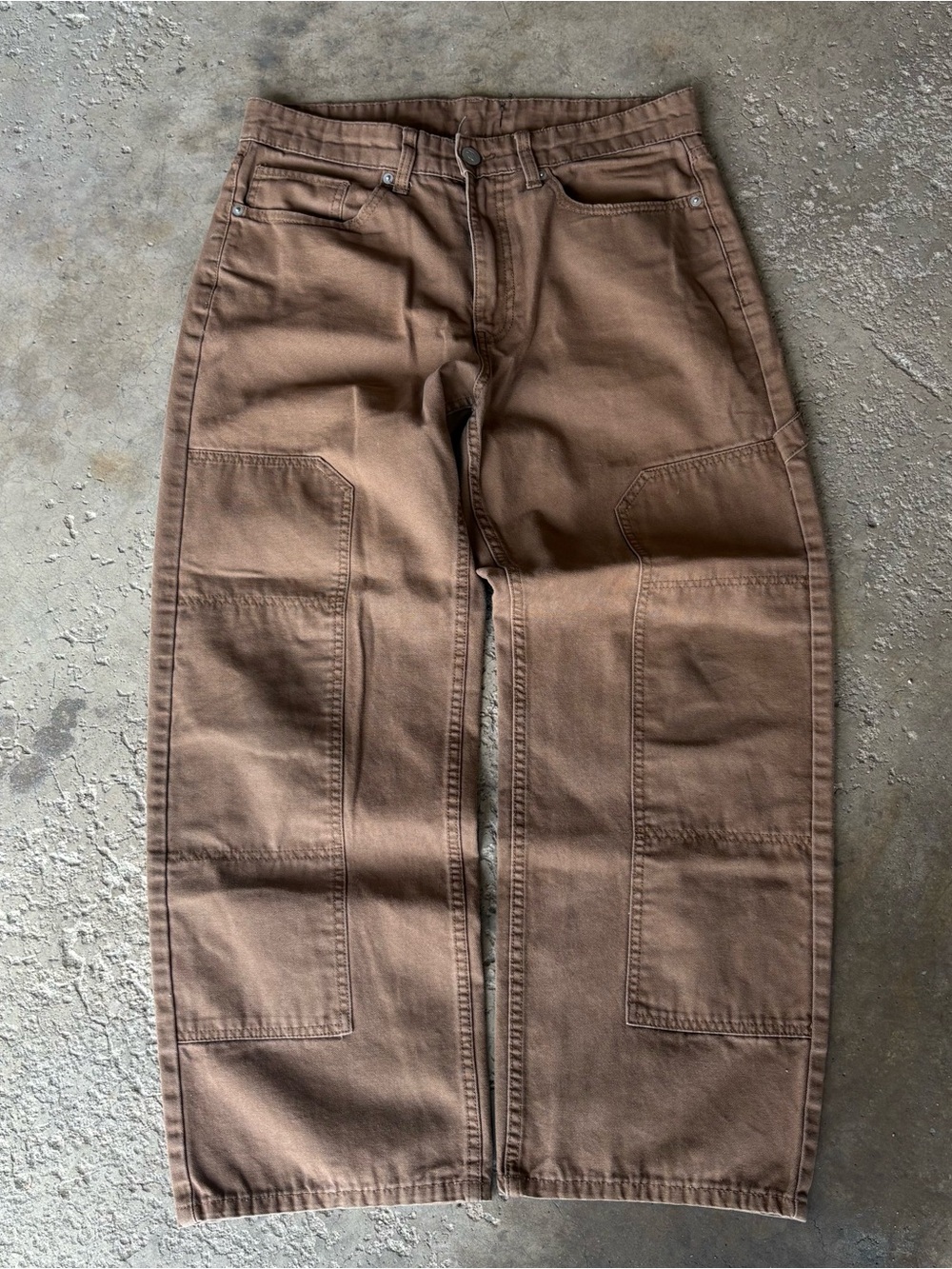 Original Use Men’s Carpenter Pants 32x28 Brown Baggy Relaxed Fit Double Knee USA